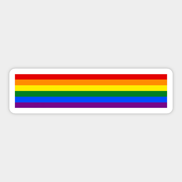 Gay Pride Flag Horizontal Stripe on Black Sticker by VernenInk